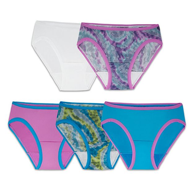 Fruit of the Loom Girls' Microfiber Underwear Multipack, Bikini - Assorted  6 Pack, 6