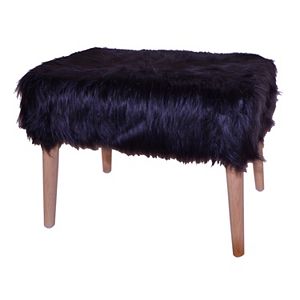 Decor Therapy Faux-Fur Stool