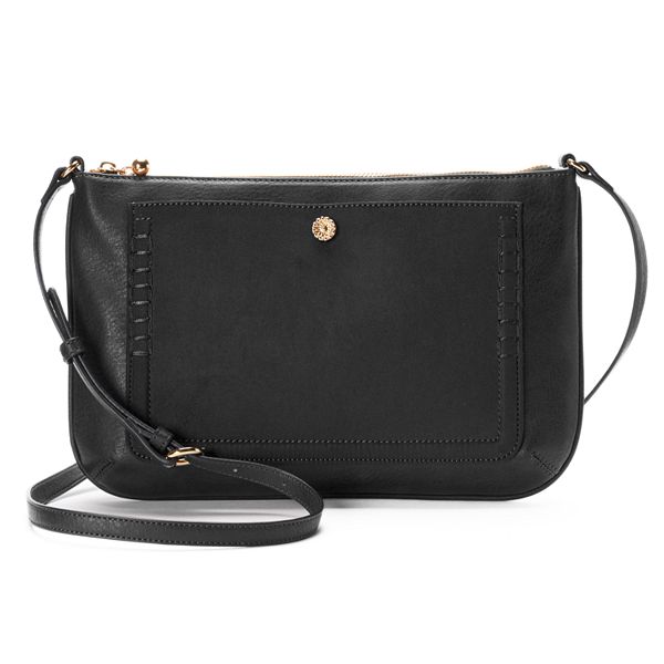 Buy the Lauren Conrad Black Faux Leather Tote Bag