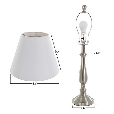 Portsmouth Home Silver Finish Table Lamp & Floor Lamp 3-piece Set