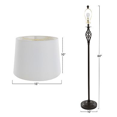 Portsmouth Home Spiral Table Lamp & Floor Lamp 3-piece Set