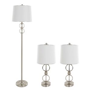 Portsmouth Home Modern Table Lamp & Floor Lamp 3-piece Set