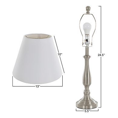 Portsmouth Home Brushed Steel Finish Table Lamp 2-piece Set