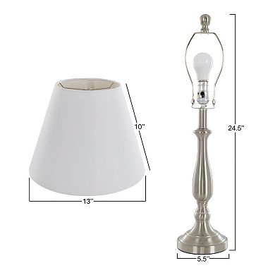 Portsmouth Home Brushed Steel Finish Table Lamp 2-piece Set 