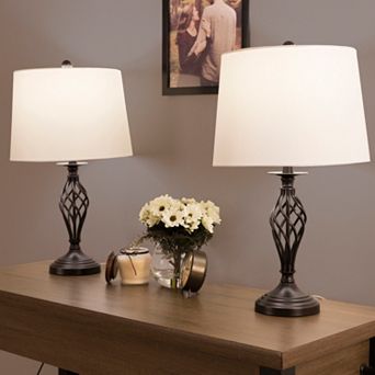 Portsmouth Home Spiral Table Lamp 2 pc Set
