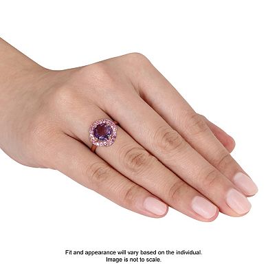 Stella Grace Sterling Silver Amethyst & Lab-Created Pink Sapphire Knot Ring