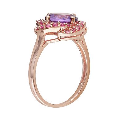 Stella Grace Sterling Silver Amethyst & Lab-Created Pink Sapphire Knot Ring