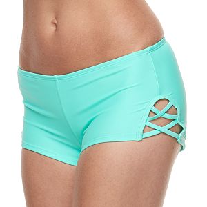 Mix-and-Match Strappy Boyshort Swim Bottoms