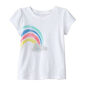 Baby Girl Jumping Beans® Glitter Rainbow Slubbed Tee