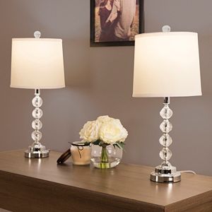 Portsmouth Home Faceted Glass Lamp 2-piece Set