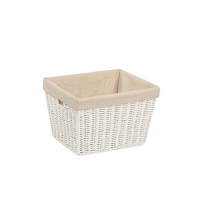 Honey-Can-Do White Parchment Cord Lined Basket