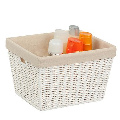 Honey-Can-Do White Parchment Cord Lined Basket