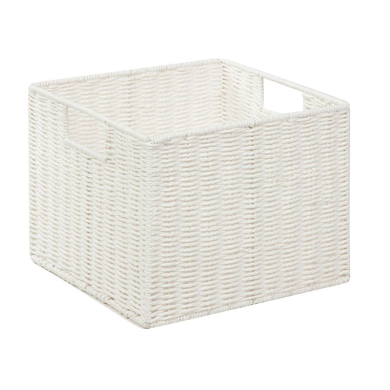 Honey-Can-Do Parchment Cord Storage Crate, White