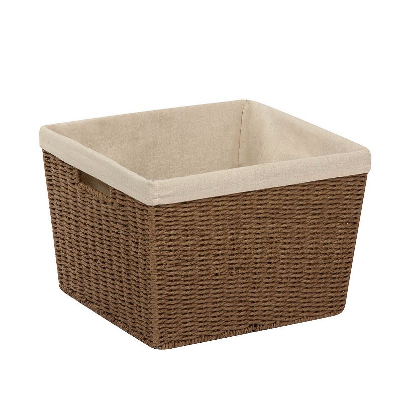 Honey-Can-Do Parchment Cord Lined Basket, Brown, Large