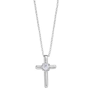 Charming Girl Kids' Sterling Silver Cross Pendant Necklace