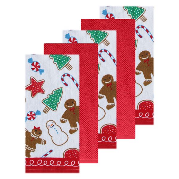 JOOCAR Christmas Kitchen Towels, Gingerbread Man Cookie House
