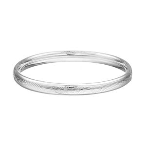 Charming Girl Kids' Silver Plated Crystal Bangle Bracelet