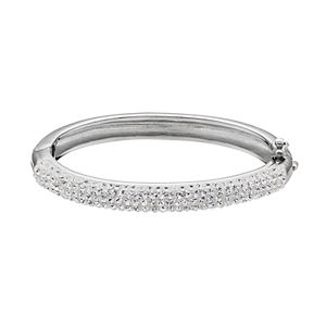 Charming Girl Kids' Silver Plated Etched Bangle Bracelet