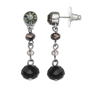 Simply Vera Vera Wang Nickel Free Black Beaded Linear Drop Earrings