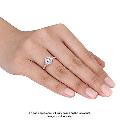Stella Grace Sterling Silver Aquamarine & Diamond Accent Ring