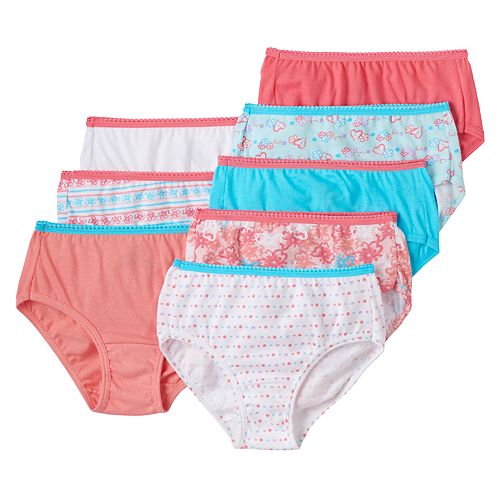 Girls 4-16 Hanes 8-pk. Tagless Solids & Patterns Briefs