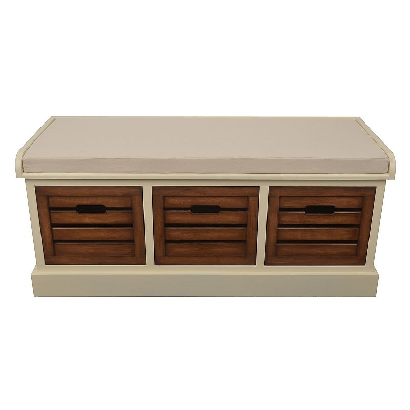 38213577 Decor Therapy Melody 3-Drawer Storage Bench, Brown sku 38213577