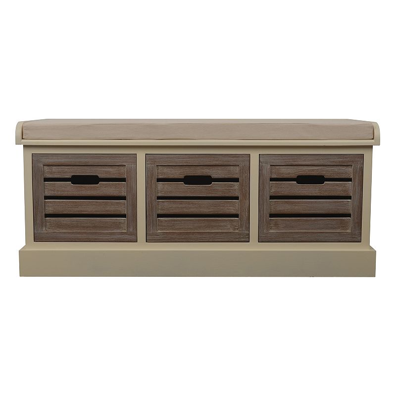 Decor Therapy Melody 3-Drawer Storage Bench, Grey