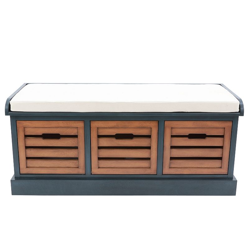 18949433 Decor Therapy Melody 3-Drawer Storage Bench, Blue sku 18949433