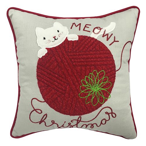 meowy christmas pillow