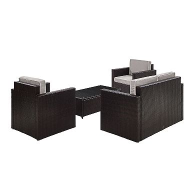 Crosley Palm Harbor Patio Loveseat, Arm Chair & Coffee Table 4-piece Set
