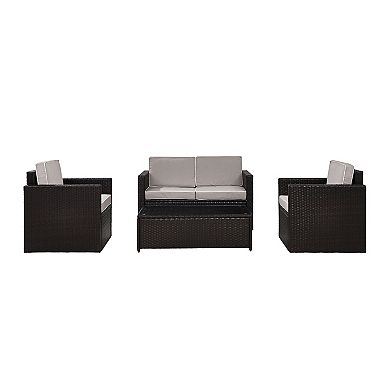 Crosley Palm Harbor Patio Loveseat, Arm Chair & Coffee Table 4-piece Set