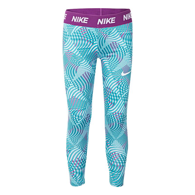 Girls 4-6x Nike Dri-FIT Geometric Capri Leggings, Size: 5, Green Oth