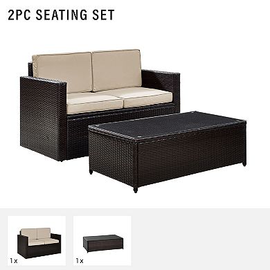 Crosley Palm Harbor Patio Loveseat & Coffee Table 2-piece Set