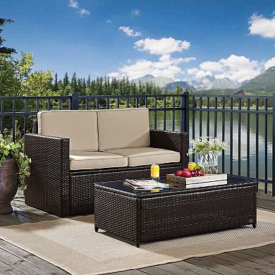 Crosley Palm Harbor Patio Loveseat & Coffee Table 2-piece Set