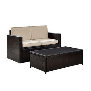 Crosley Furniture Palm Harbor Patio Loveseat & Coffee Table 2-piece Set