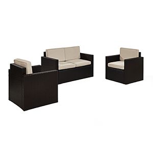 Crosley Furniture Palm Harbor Patio Loveseat & Arm Chair 3-piece Set
