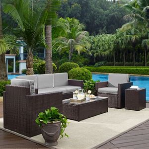 Crosley Furniture Palm Harbor Patio Sofa, Arm Chair, End Table & Coffee Table 5-piece Set
