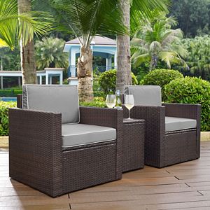 Crosley Furniture Palm Harbor Patio Arm Chair & End Table 3-piece Set