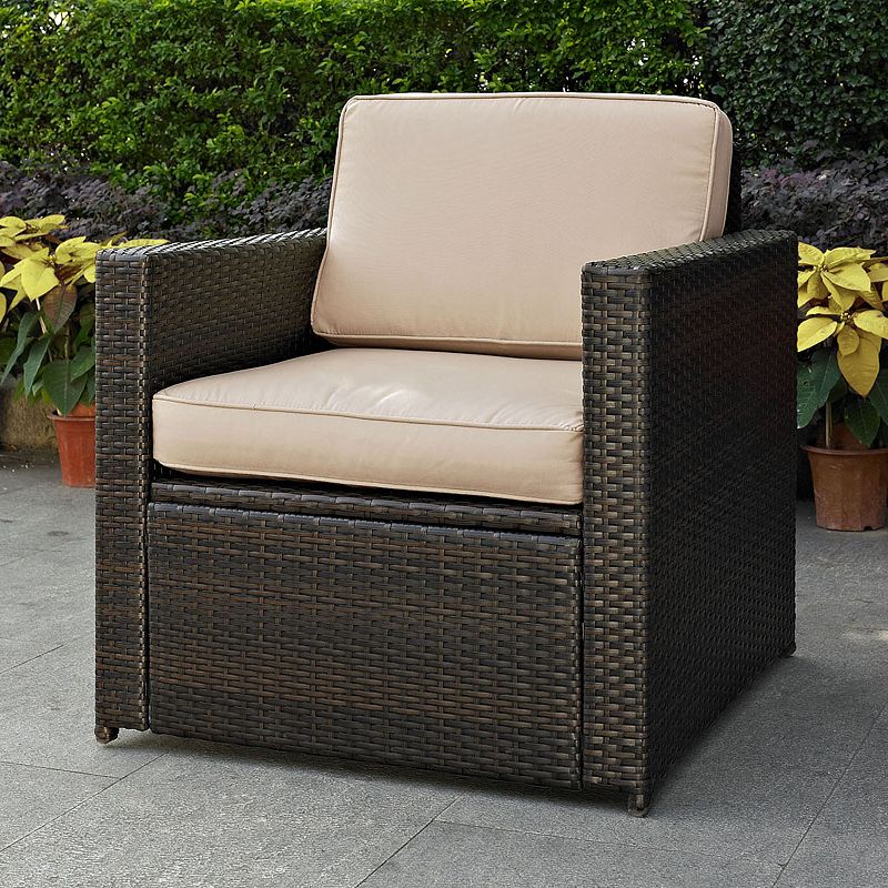 Crosley Furniture Palm Harbor Patio Arm Chair, Brown