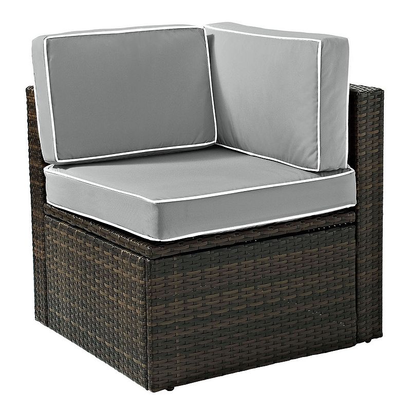Crosley Furniture Palm Harbor Patio Corner Chair, Grey