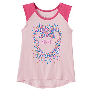 Disney's Minnie Mouse Girls 7-16 Glitter Polka-Dot Graphic High-Low Hem Tank Top