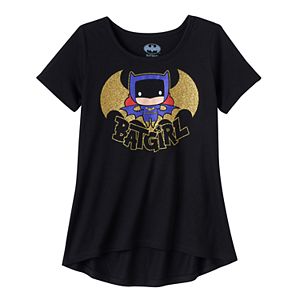 Girls 7-16 DC Comics Batgirl High-Low Hem Glitter Graphic Tee