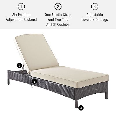 Crosley Palm Harbor Patio Chaise Lounge Chair