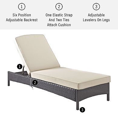 Crosley Furniture Palm Harbor Patio Chaise Lounge Chair