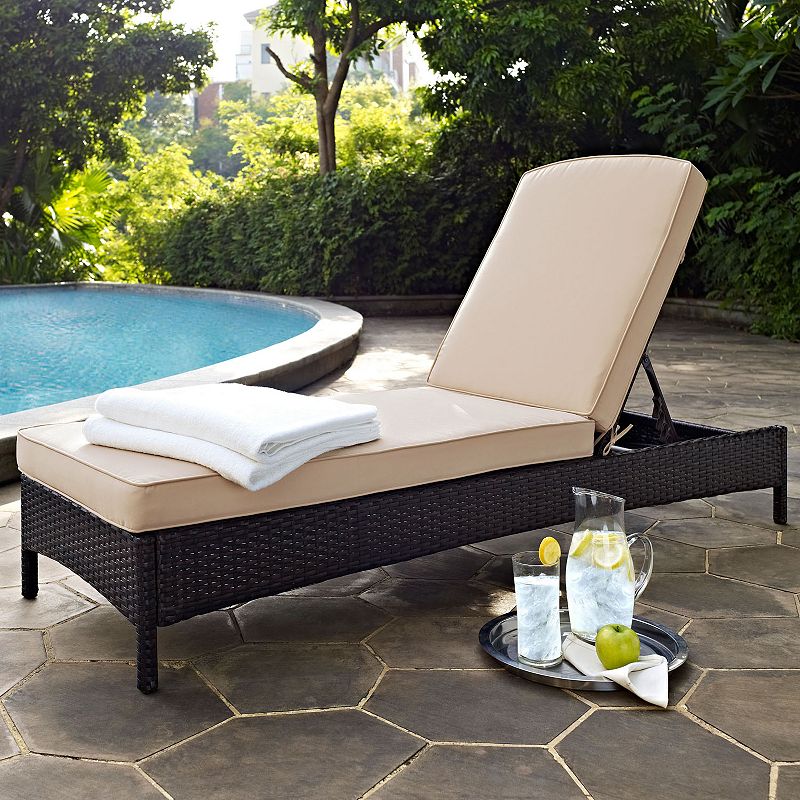 Crosley Furniture Palm Harbor Patio Chaise Lounge Chair, Brown