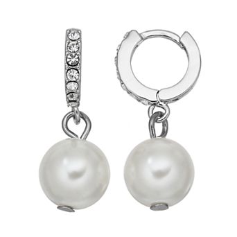 Simply Vera Vera Wang Simulated Pearl Hoop Earrings