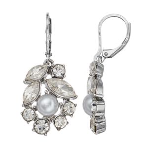 Simply Vera Vera Wang Nickel Free Simulated Pearl & Faceted Stone Cluster Drop Earrings