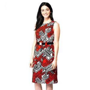 Women's ILE New York Abstract Geometric Sheath Dress