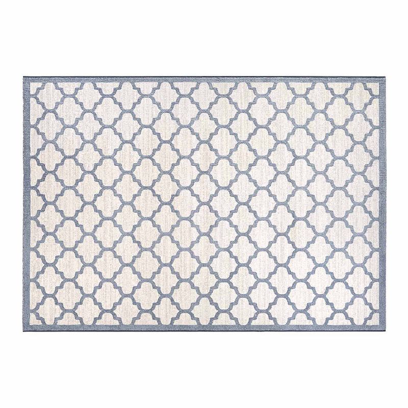 Couristan Marina Garden Gate Trellis Rug, Oyster Grey Blue, 8X11 Ft