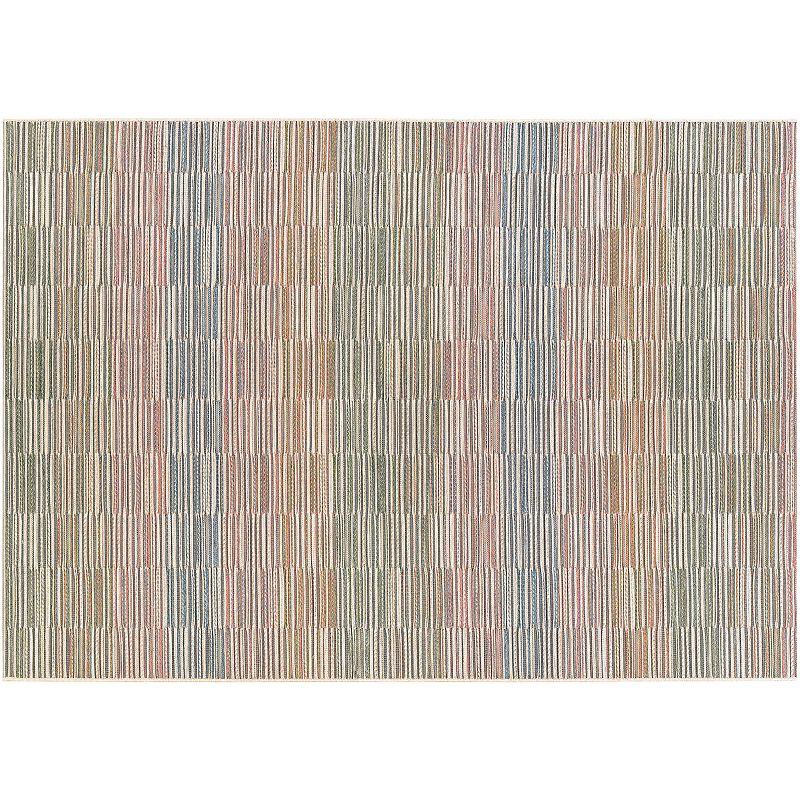 Couristan Cape Fayston Striped Indoor Outdoor Rug, Multicolor, 6.5X9.5 Ft